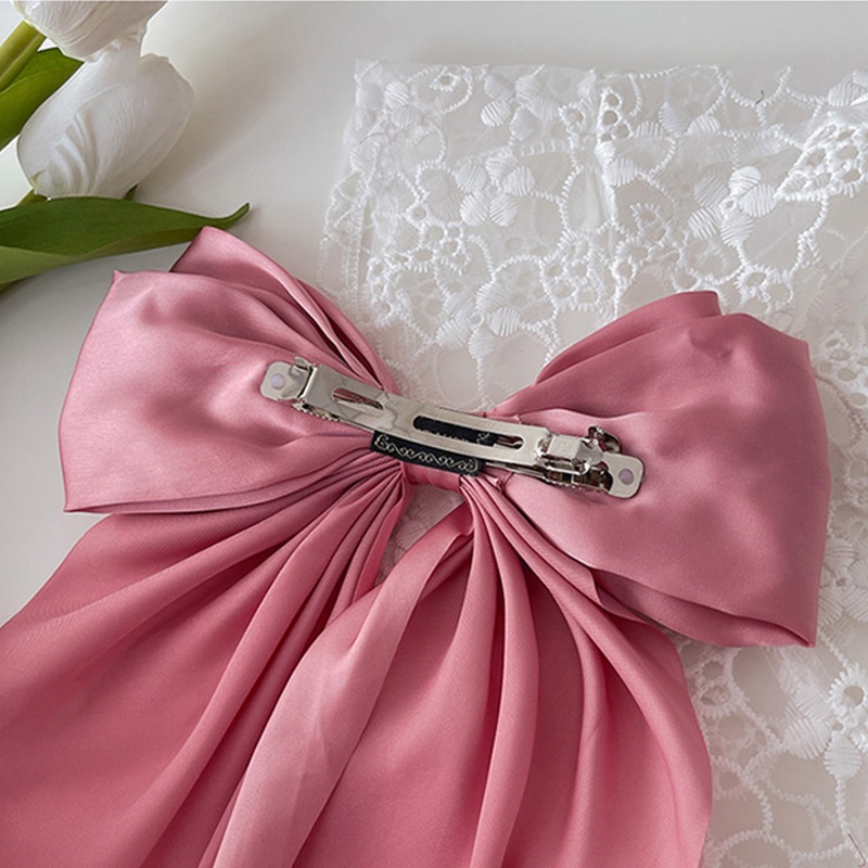 1 Kẹp Tóc Nơ Lớn Kiểu Hàn Quốc Đơn Giản Thanh Lịch Dành Cho Nữ Dự Tiệc Cưới