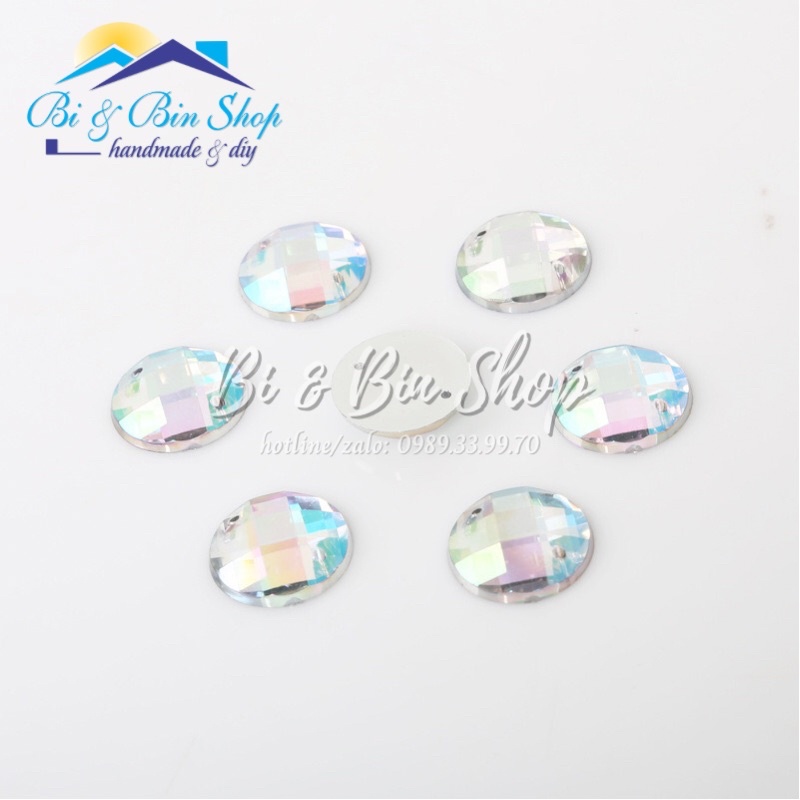 Đá Kết Tròn Ánh Cừ AB Đính Kết Trang Phục Thời Trang Làm Phụ Kiện Handmade