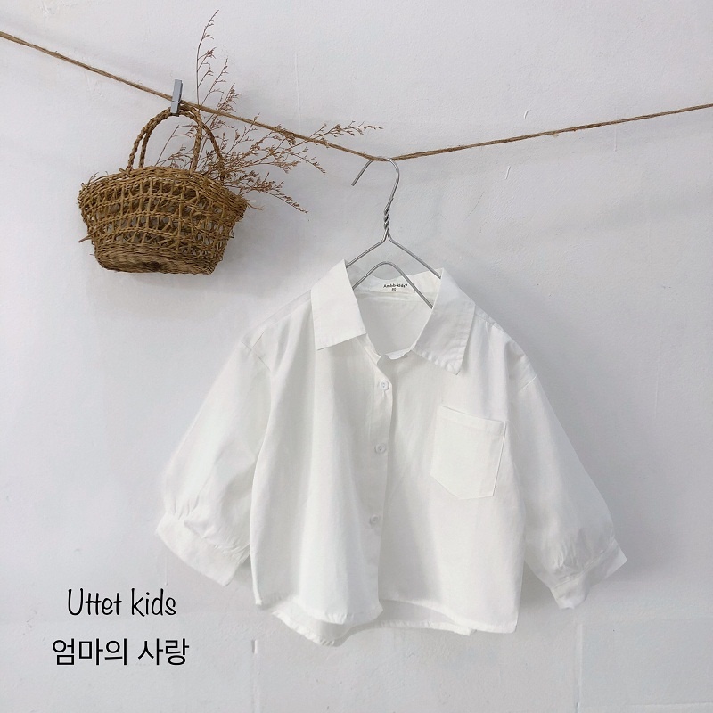SƠ MI TRẮNG CHO BÉ GÁI  043  MẶC PHỐI VỚI CHÂN VÁY HOẶC QUẦN RẤT ĐẸP