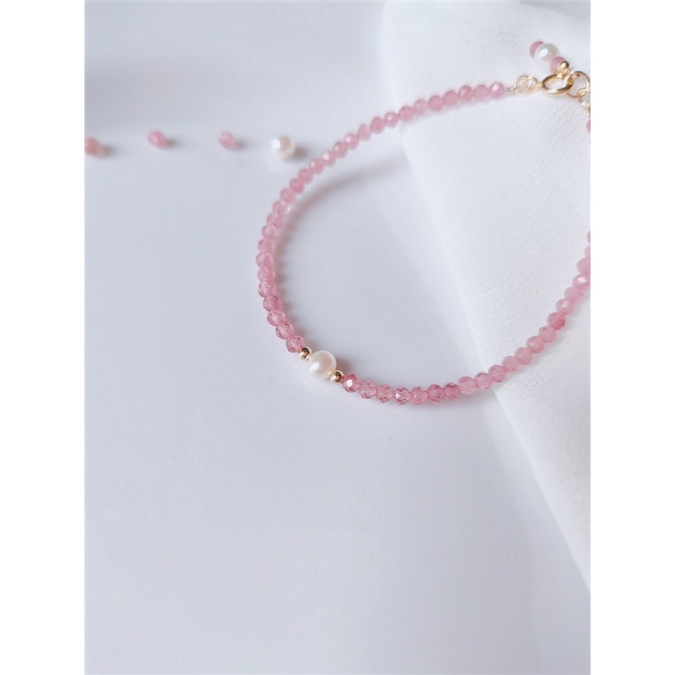 [Hàng Mới Về] Vòng Tay Hạt Ngọc Trai Mặt Tourmaline Thời Trang