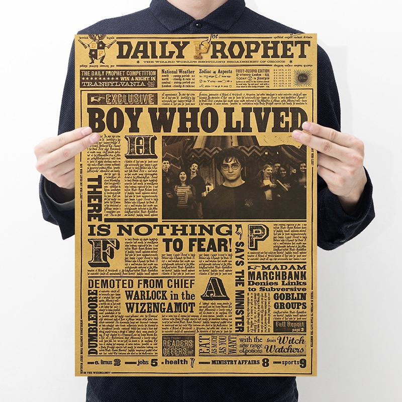 Poster Retro Harry potter - Trang trí góc học tập / làm việc / room / bar / coffee