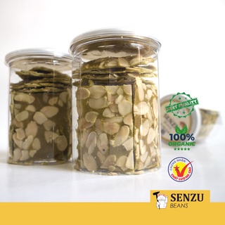 Bánh Ngói Hạnh Nhân Vị Trà Xanh Hũ 170G (Almonds Tuile) - Senzu Beans