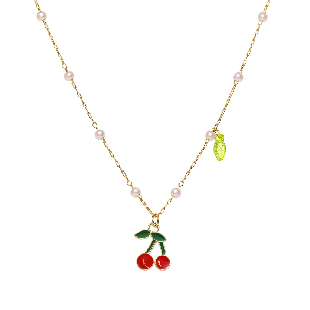 Dây Chuyền Mặt Hình Trái Cây Đính Ngọc Trai Nhân Tạo Phong Cách Hàn Quốc Thời Trang Cho Nữ