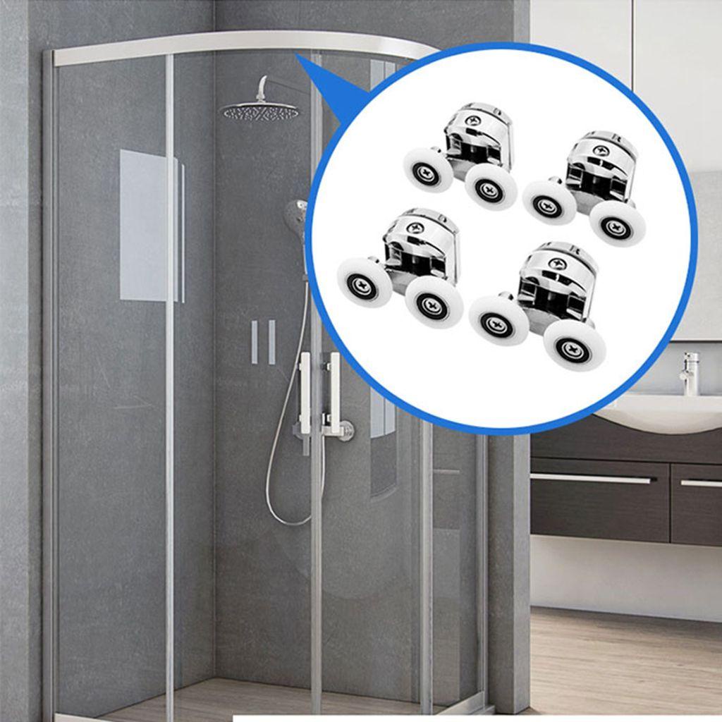 Bánh Xe Trượt Cửa Mạ Chrome 23 / 25mm Có Thể Điều Chỉnh Tiện Dụng
