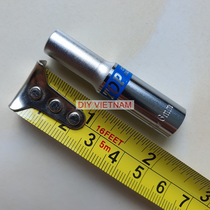 Tuýp mở bulong 1/4 inch thân dài hãng TOP (Khẩu vặn ốc 1/4 inch dài)