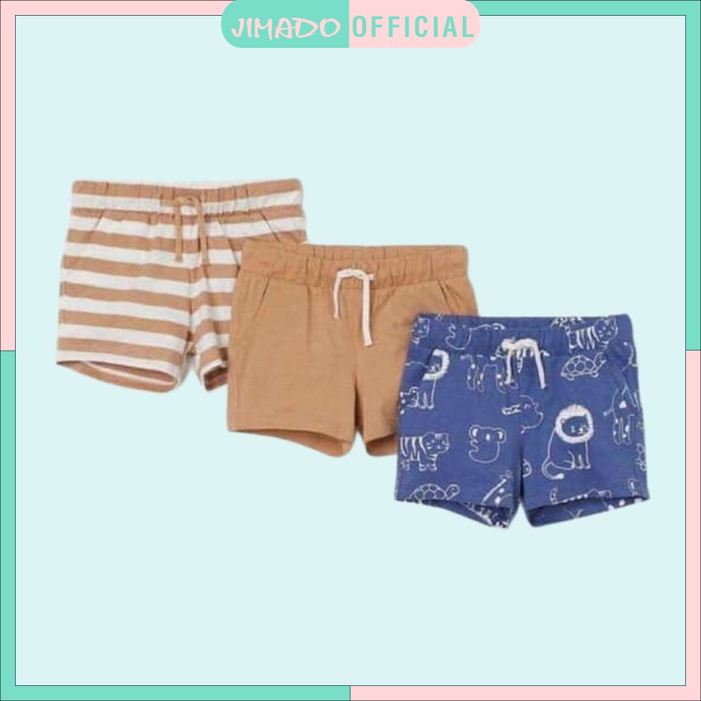 Quần đùi cho bé trai bé gái combo 3 quần đùi trẻ em hàng xuất 100% chất cotton thoáng mát JIMADO AA45521