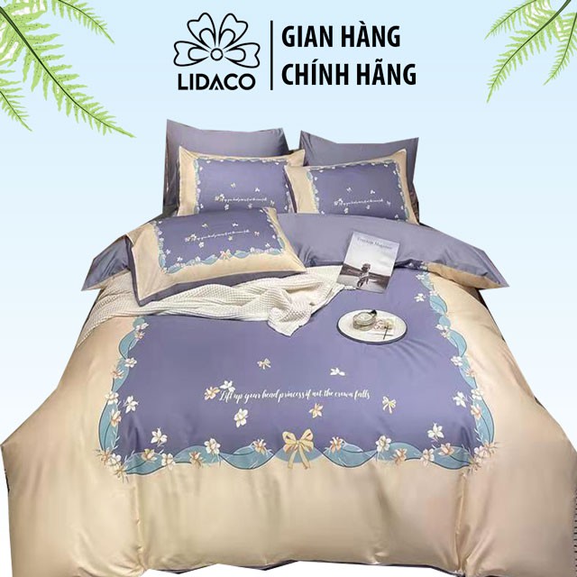 Bộ Chăn Ga Gối cotton lụa 20s Lidaco ( nhiều mẫu lựa chọn )