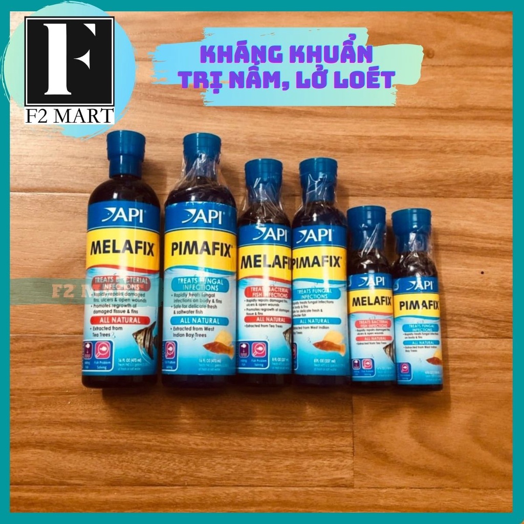 Dung dịch kháng khuẩn Melafix và Pimafix dùng trong các trường hợp nấm, nhiễm khuẩn trên cá cảnh
