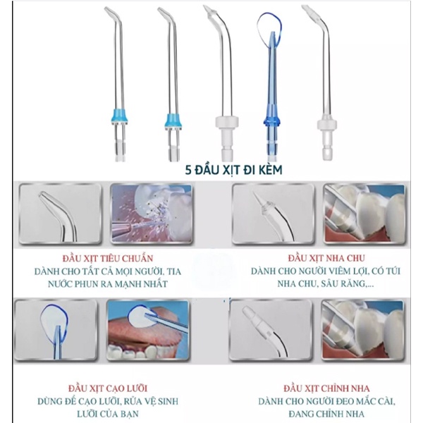 Máy tăm nước, tăm nước H2oFloss HF-9P Phiên bản mới 2021, Lỗi 1 Đổi 1, máy tăm nước cầm tay