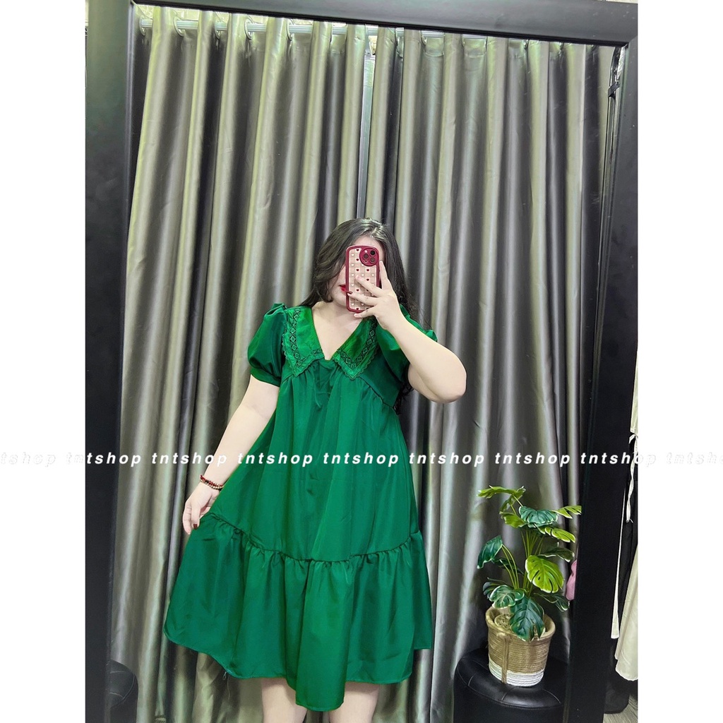 ĐẦM BABYDOLL CỔ V VIỀN REN BẦU BÌ BON CHEN THOẢI MÁI [TNT SHOP BIGSIZE 60KG 90KG] | BigBuy360 - bigbuy360.vn
