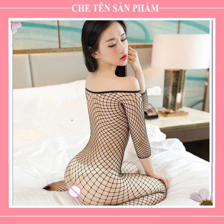 Bộ ngủ body lưới dài tay  liền thân nóng bỏng sexy, Bodystocing lưới, bodysuit ren liền tất  - QUIN BEE | BigBuy360 - bigbuy360.vn