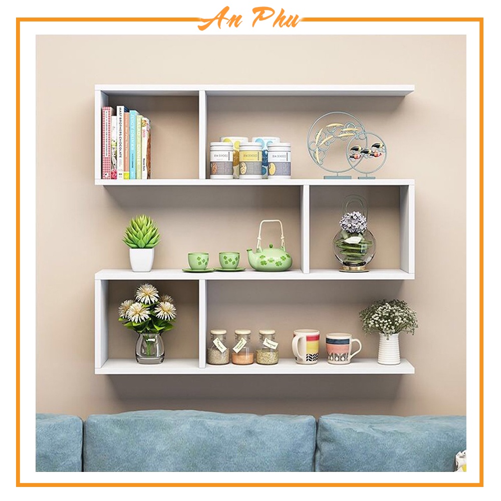 Kệ Sách Gỗ Treo Tường Đa Năng Rộng 80cm