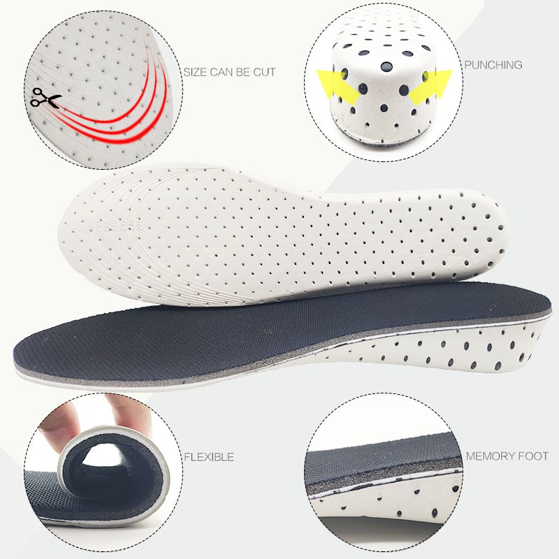 Miếng lót giày tăng chiều cao chất liệu cao su non cứng thoáng khí cho unisex