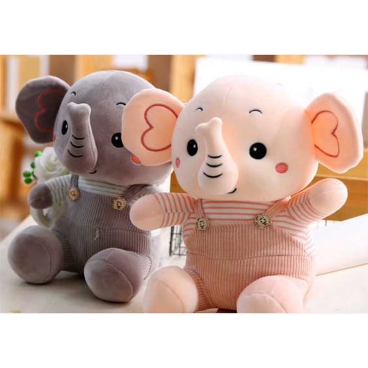 Gấu bông, gối ôm hình thú chú voi ngồi thú nhồi bông kích thước 25cm