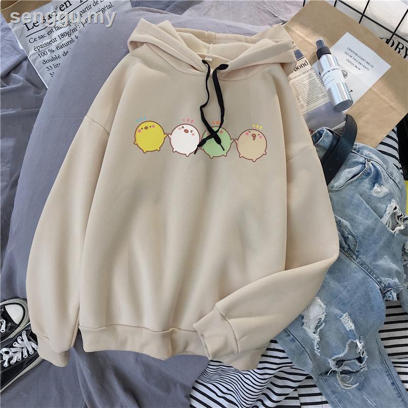 Dễ Thương Áo Khoác Hoodie Tay Dài In Hình Chú Gà Đáng Yêu Thời Trang Cho Cặp Đôi