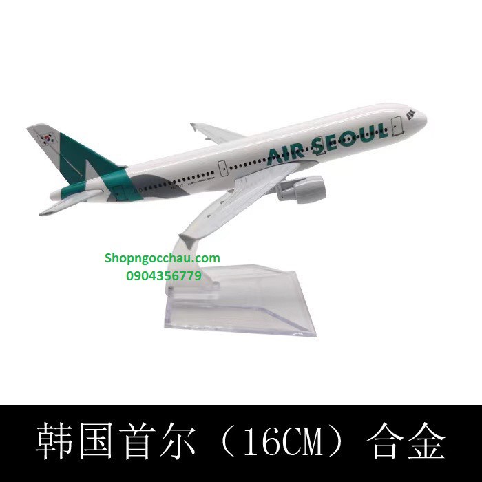 Máy bay mô hình tĩnh A320 Air Seoul 16cm