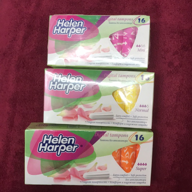 Băng Vệ Sinh Ống Tampon Helen Harper Mẫu Mới NAT (Super/ Normal/ Mini) 16 Ống