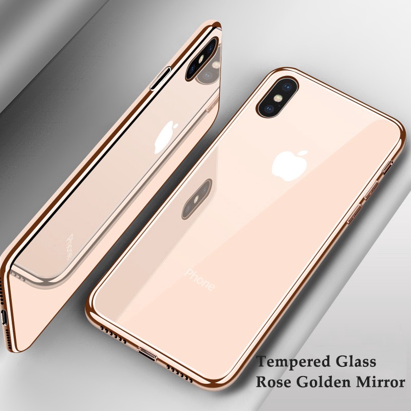 Ốp điện thoại mặt kính tráng gương cho iPhone XS Max XR X 8 7 6 6s Plus