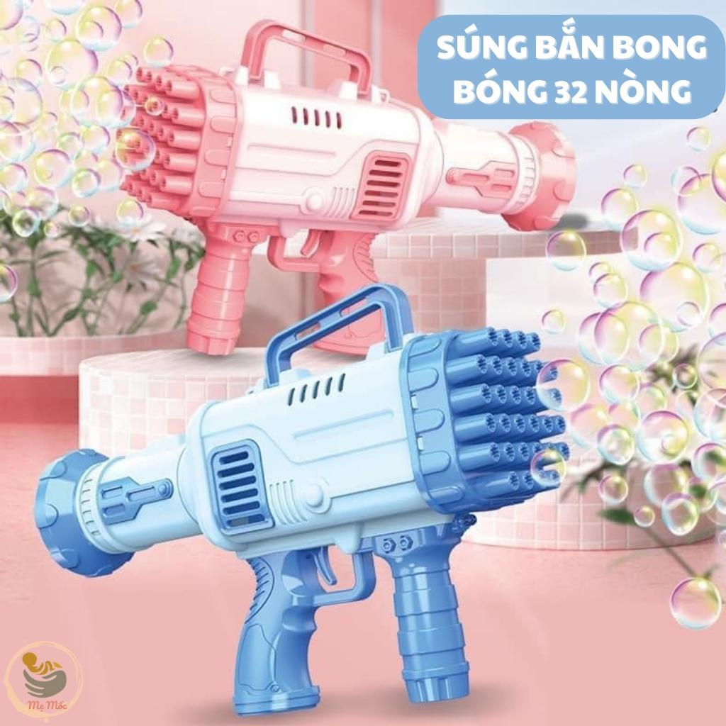 Súng Bắn Bong Bóng Xà Phòng 32 Nòng Mẹ Mốc Shop Tặng Lọ Xà Phòng Tặng Pin, Đồ Chơi Vận Động Cho Bé Qc