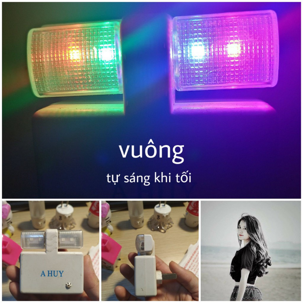Đèn phòng ngủ cảm ứng 3W ánh sáng dịu êm bóng led tiết kiệm điện cắm ổ 220V
