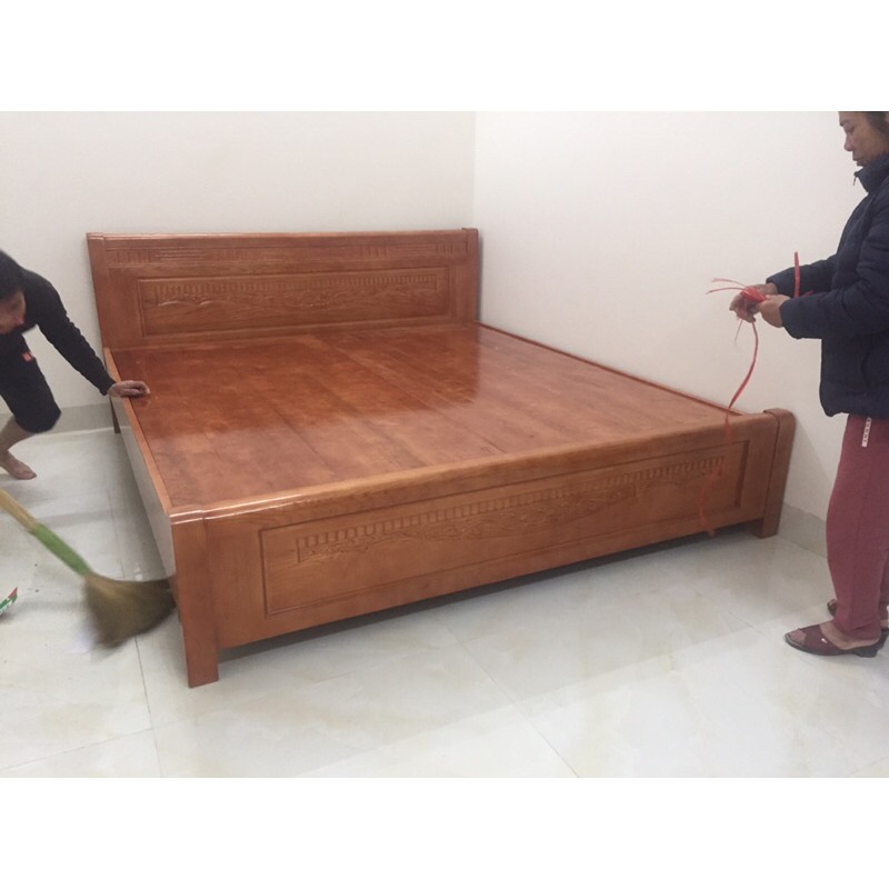 Giường gỗ sồi dát phản 2mx2m2