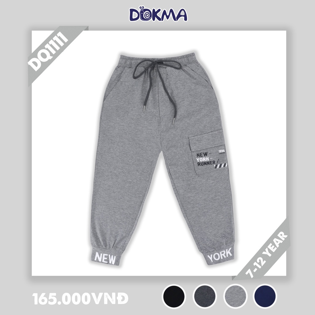 (7-12Y) Quần dài bé trai kids size đại Dokma vải cotton mỏng DQ1109 DQ1111