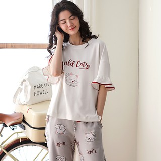 [ẢNH THẬT] Đồ bộ mặc nhà quần lửng mẫu mới nhất, vải cotton 100% siêu thoáng mát