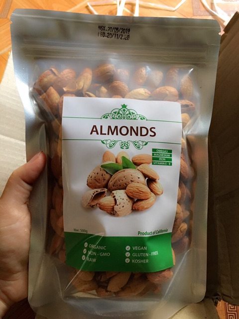 500gr Hạnh Nhân Rang Bơ Mỹ