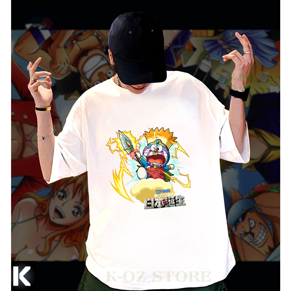 ÁO THUN FORM RỘNG IN HÌNH DORAEMON-MÈO MÁY IN HÌNH HOẠT HÌNH CUTE CHẤT LIỆU VẢI THUN CAO CẤP GIÁ RẺ CHO ĐỒNG ĐỘI - 23065
