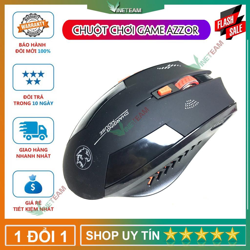 Chuột không dây AZZOR EAGLE tự sạc pin Click thật êm pin siêu bền -dc2236
