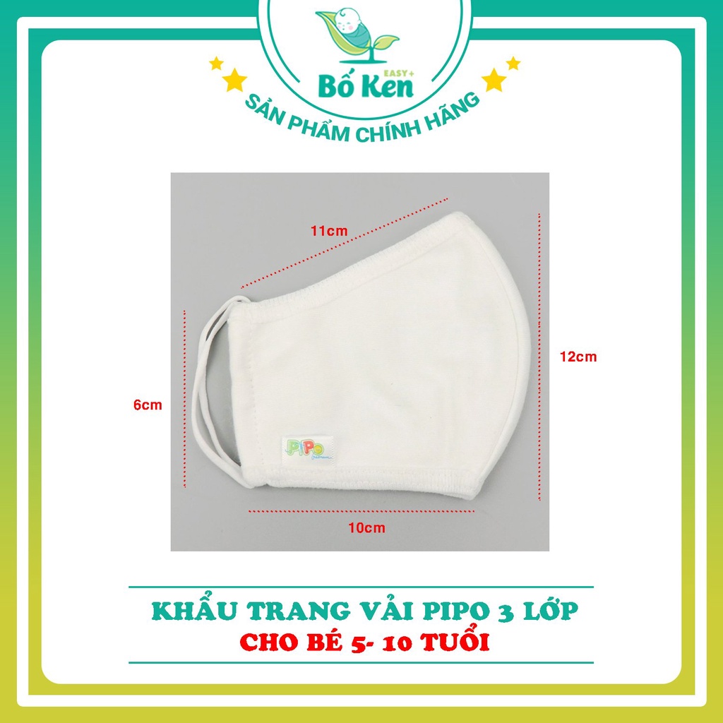 Shop Bố Ken Khẩu trang vải 3 lớp PiPoVietnam cho bé 1-10 tuổi [Hình ảnh dễ thương]