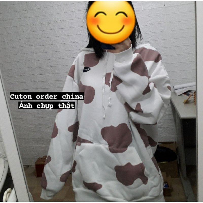 [ Free Ship / Order ] Áo Hoodie Bò Sữa Nỉ Lót Bông Phong Cách Nhẹ Nhàng