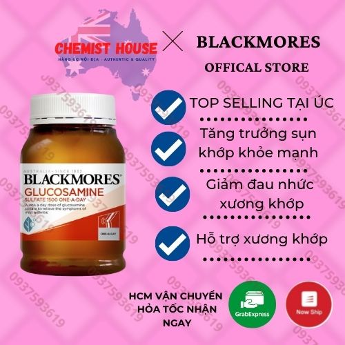 [Hàng Chuẩn ÚC] Blackmores Glucosamine 1500mg Viên uống hỗ trợ xương khớp 60v/180v