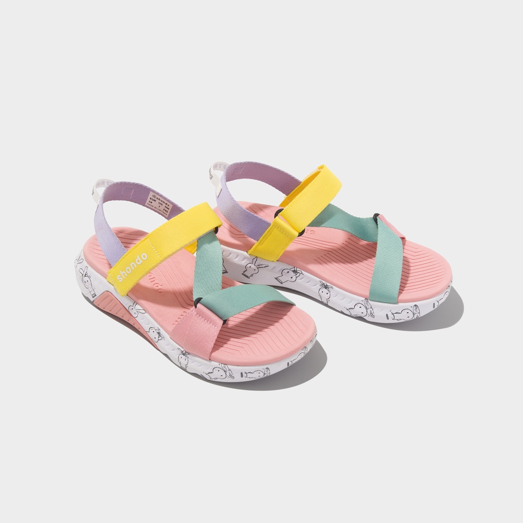 Giày Sandals Nữ Shondo F7 Thỏ Bảy Màu F7M0580 Phối Màu