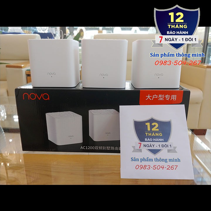 Bộ 3 cục Wifi Mesh không dây Tenda Nova MW3 - Ghép nối nhiều thiết bị cùng 1 tên wifi