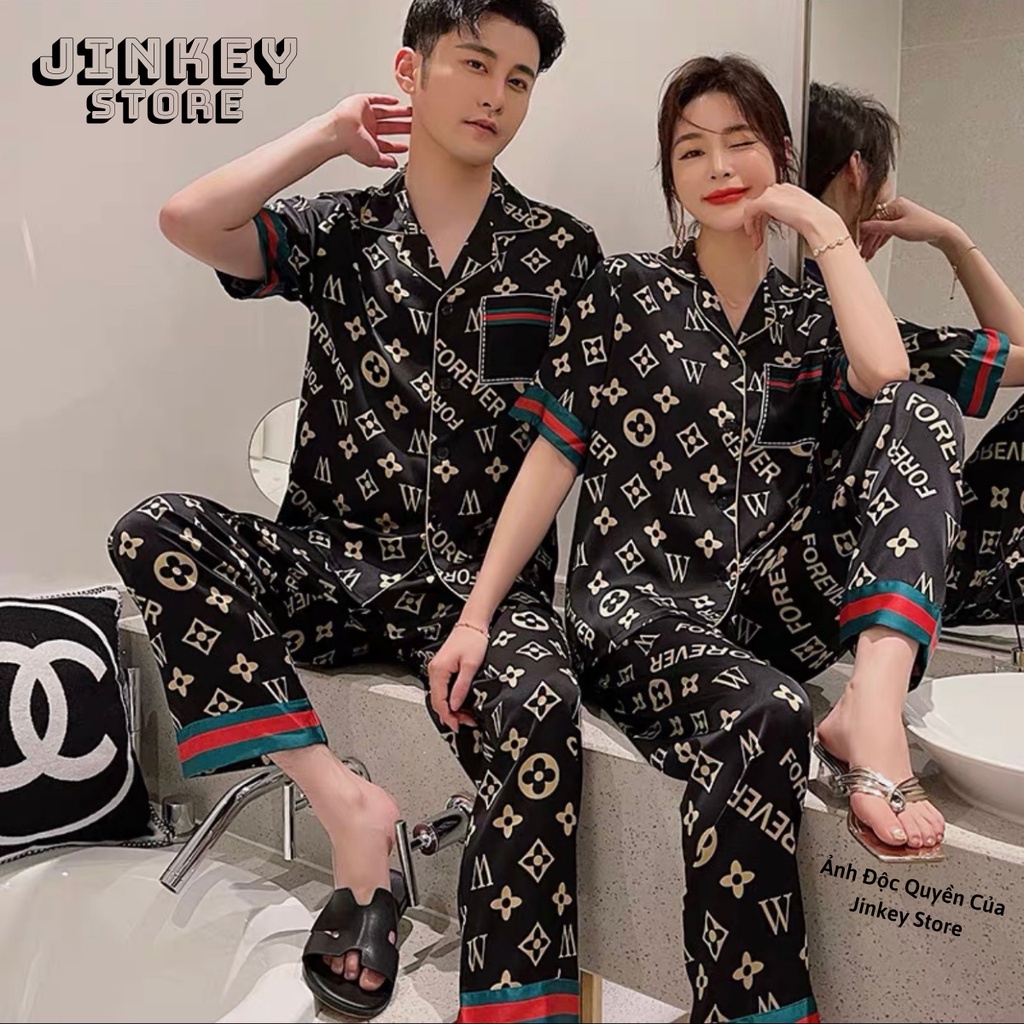 bộ pijama đôi - bộ ngủ pijama thiết kế chất liệu lụa latin 💕𝘾𝘼𝙊 𝘾𝘼̂́𝙋💕 vải mềm mịn, lên dáng siêu xinh