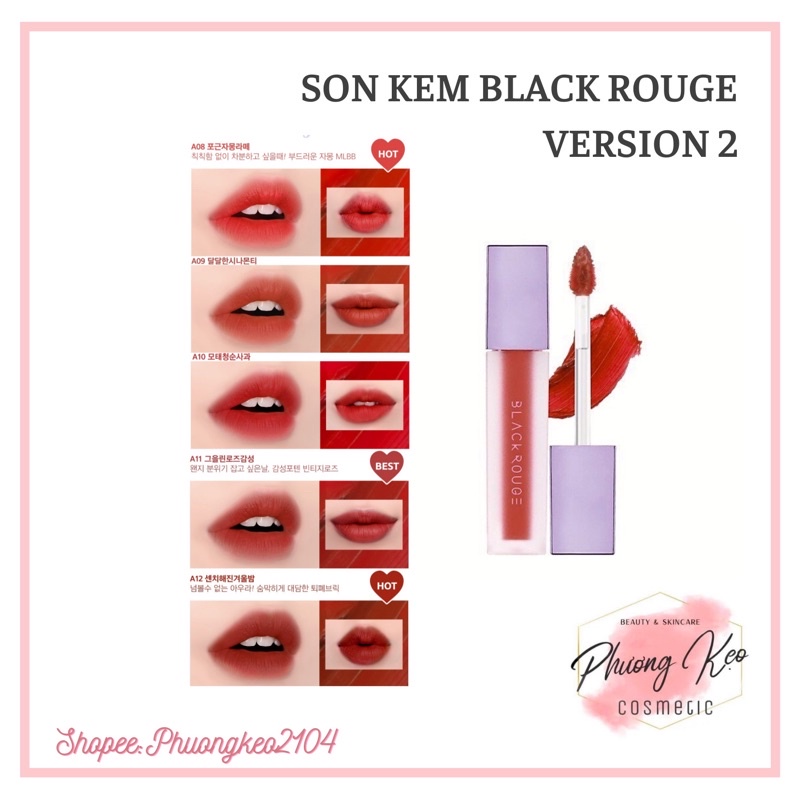 ( HÀNG CÓ SẴN) Son kem Black Rouge Air Fit Velvet Ver 2