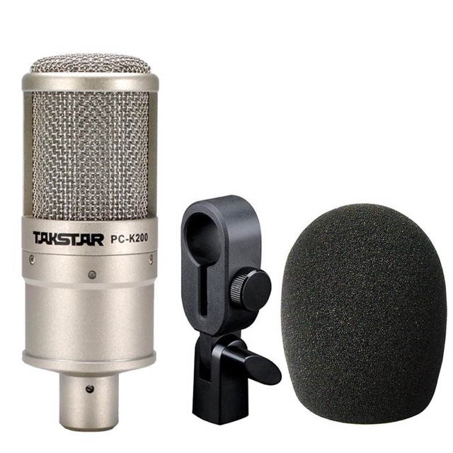 Combo Mic Takstar K200 Soundcard H9  chân màng dây livestream ma2 nguồn 48 2 dây canon – Thu âm hát live stream,