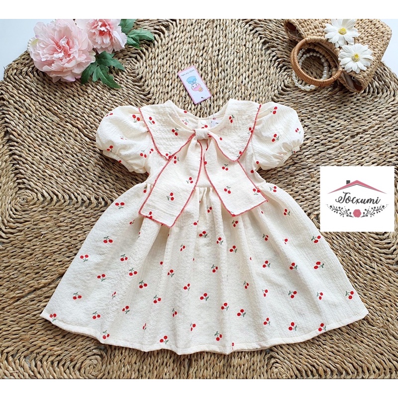 VÁY NƠ CỔ CHERRY ĐỎ SIÊU IU [THIẾT KẾ]