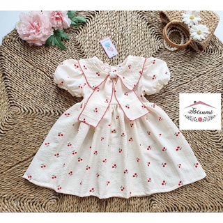 Váy nơ cổ Cherry đỏ siêu iu - Tocxumi