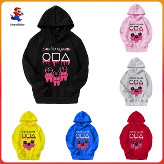 Squid game Áo hoodie in hình trẻ em 2-14 tuổi Áo hoodie trẻ em Quần áo trẻ em