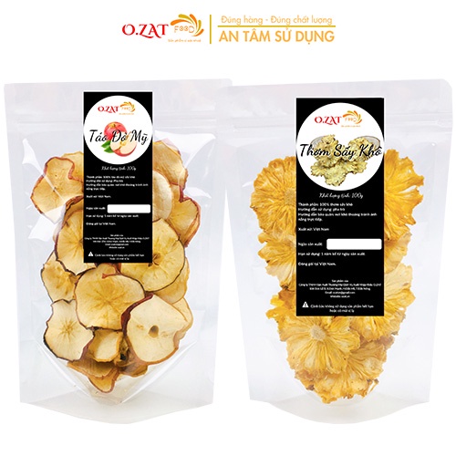 Detox táo dứa(thơm/khóm) loại 1 O.ZAT mỗi loại 100g giảm cân thanh lọc cơ thể
