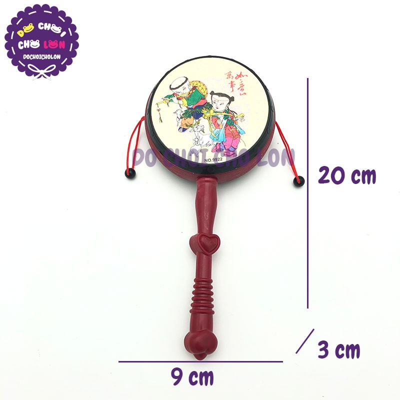 Đồ chơi trống lắc cầm tay họa tiết dân gian bằng nhựa 9922A