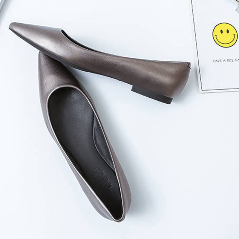 Giày Búp Bê Mũi Nhọn Đế Bằng Mềm Mại Thoải Mái Thời Trang Cho Nữ