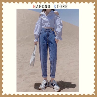 ■Quần jean bò baggy nữ jeans lưng cao chất xịn hàng Quảng Châu phong cách Hàn Quốc style hot năm 2021-HAPONO-J035