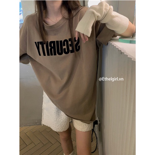 Áo Thun Nữ Ngắn Tay In Chữ Phong Cách retro Năng Động