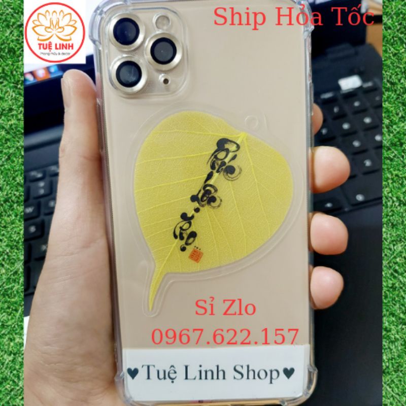 Lá Bồ Đề viết chữ thư pháp Phúc Lộc Thọ