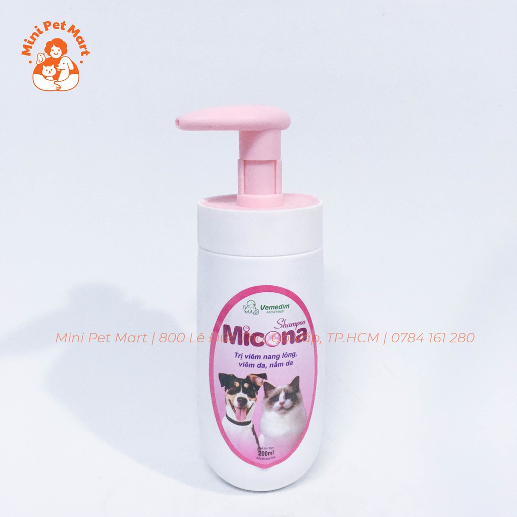 Sữa tắm trị viêm da, nấm da cho chó mèo MICONA - 200ml