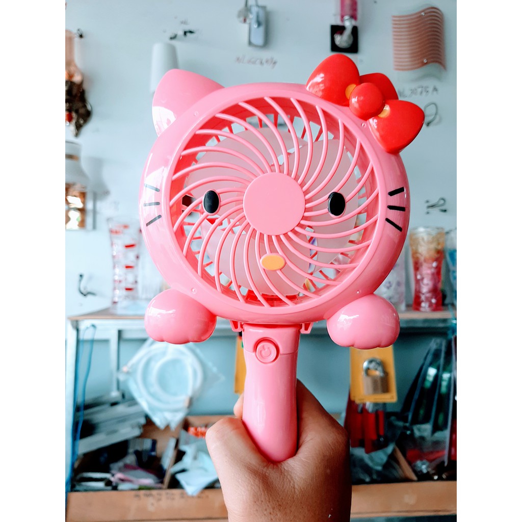 Quạt mini cầm tay, để bàn KITTY sạc điện siêu tiện lợi.
