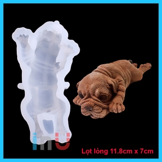HCM - Khuôn silicon 3D chó nằm cute dễ thương làm bánh, socola, đổ rau câu pudding